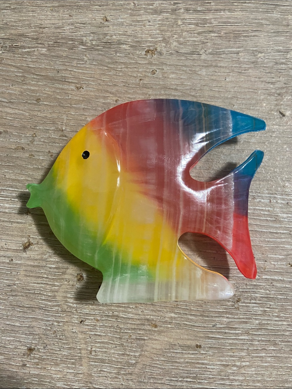 Vintage Multicolor Resin Tropical Fish Ornament